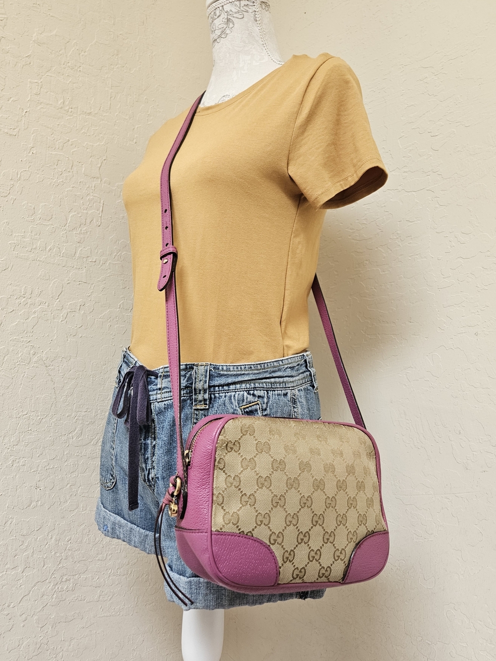 GUCCI Canvas Bree Camera Shoulder Bag AUTHENTIC
